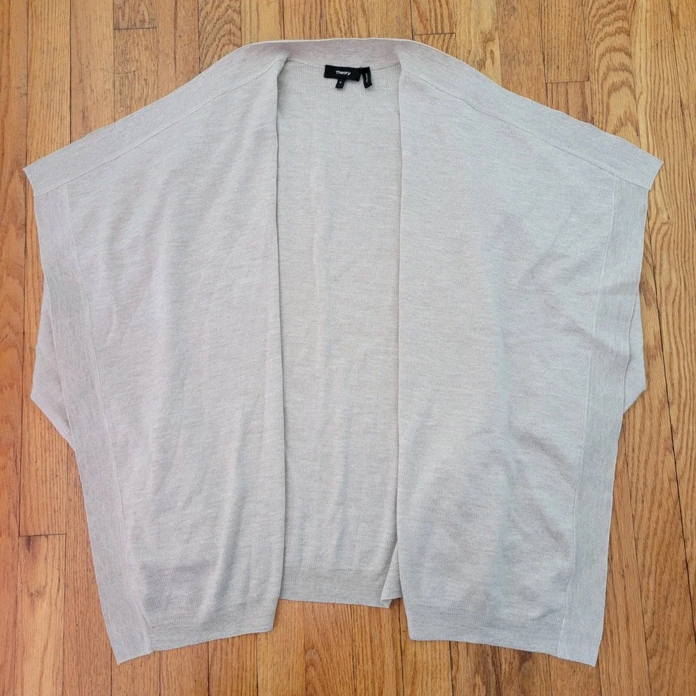 Theory P Winxie Soft Merino Wool Open Front Cascade Waterfall Cardigan Sweater‎